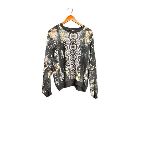 CAbi Python Retro Print Chiffon Blouse Size L - Picture 1 of 8